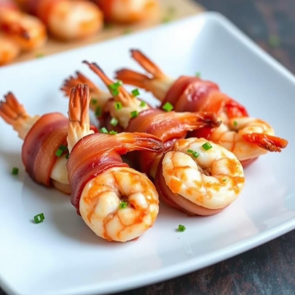 Reker innbakt i bacon