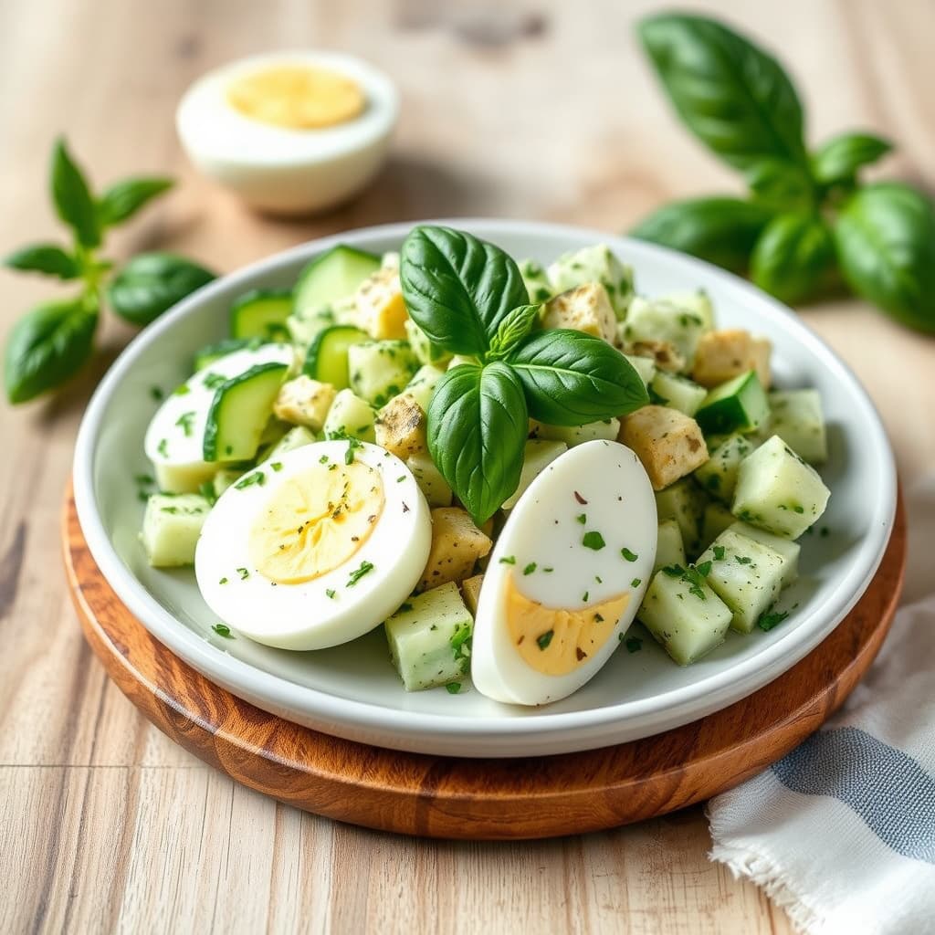 Agurkbasil-eggesalat