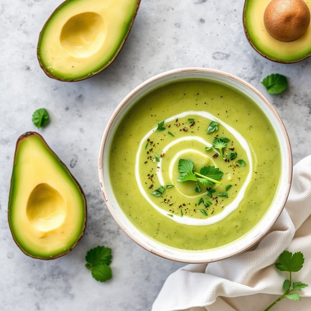 Agurks- og avokadosuppe