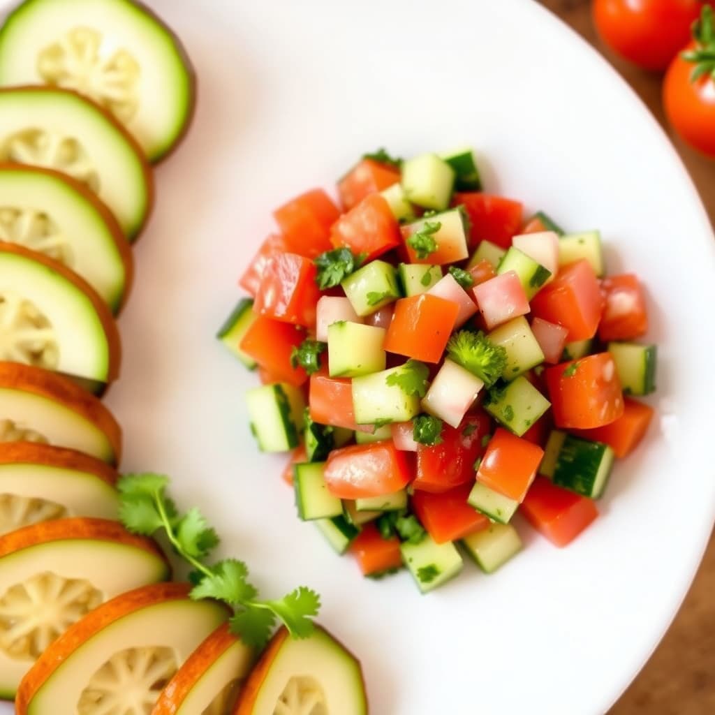 Agurks- og tomatsalsa