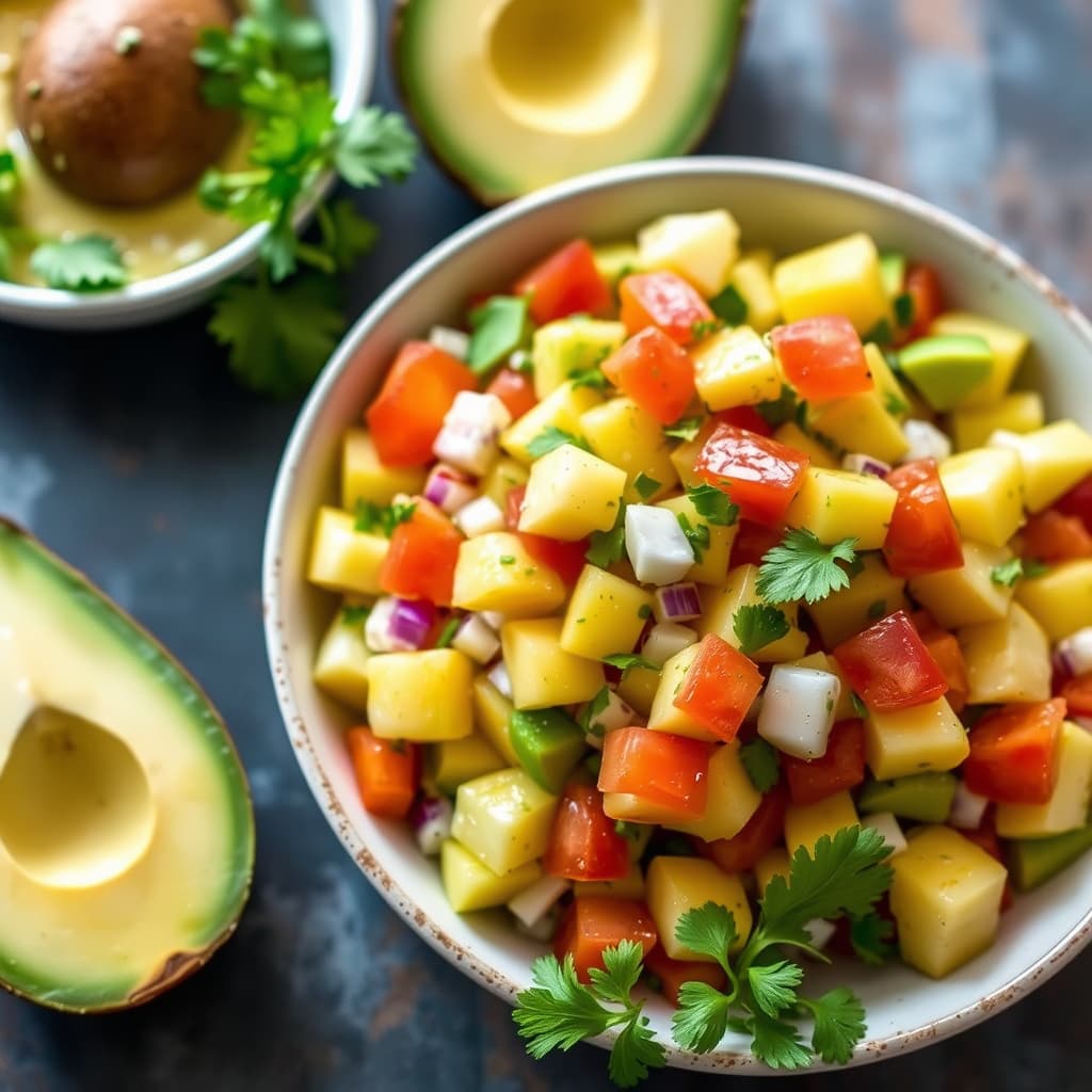 Ananas- og avokadosalsa