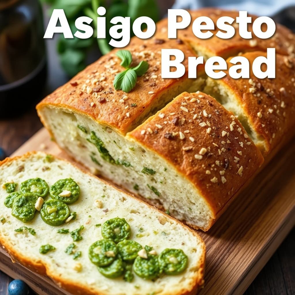 Asiago pesto-brød