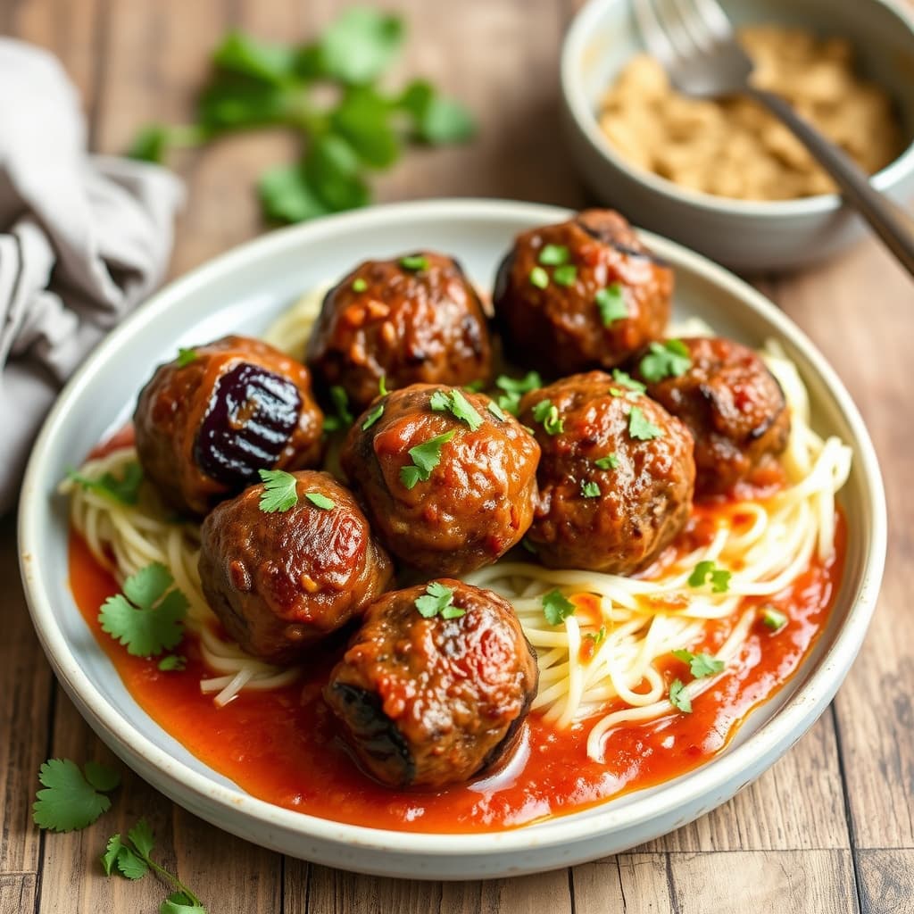 Auberginekjøttboller