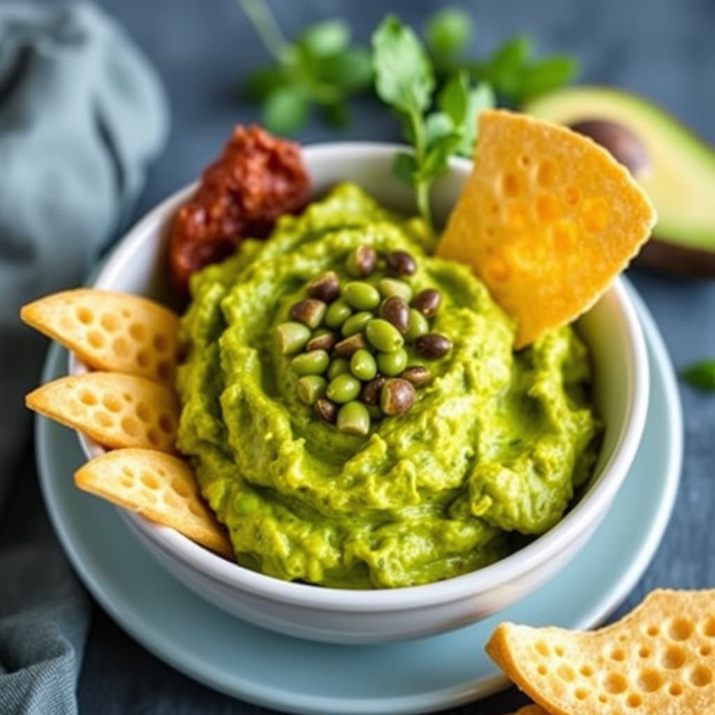 Avocado- og edamame-dip