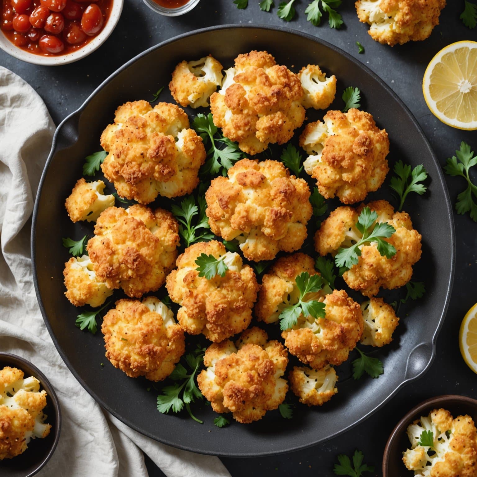 Bakt, panert blomkål