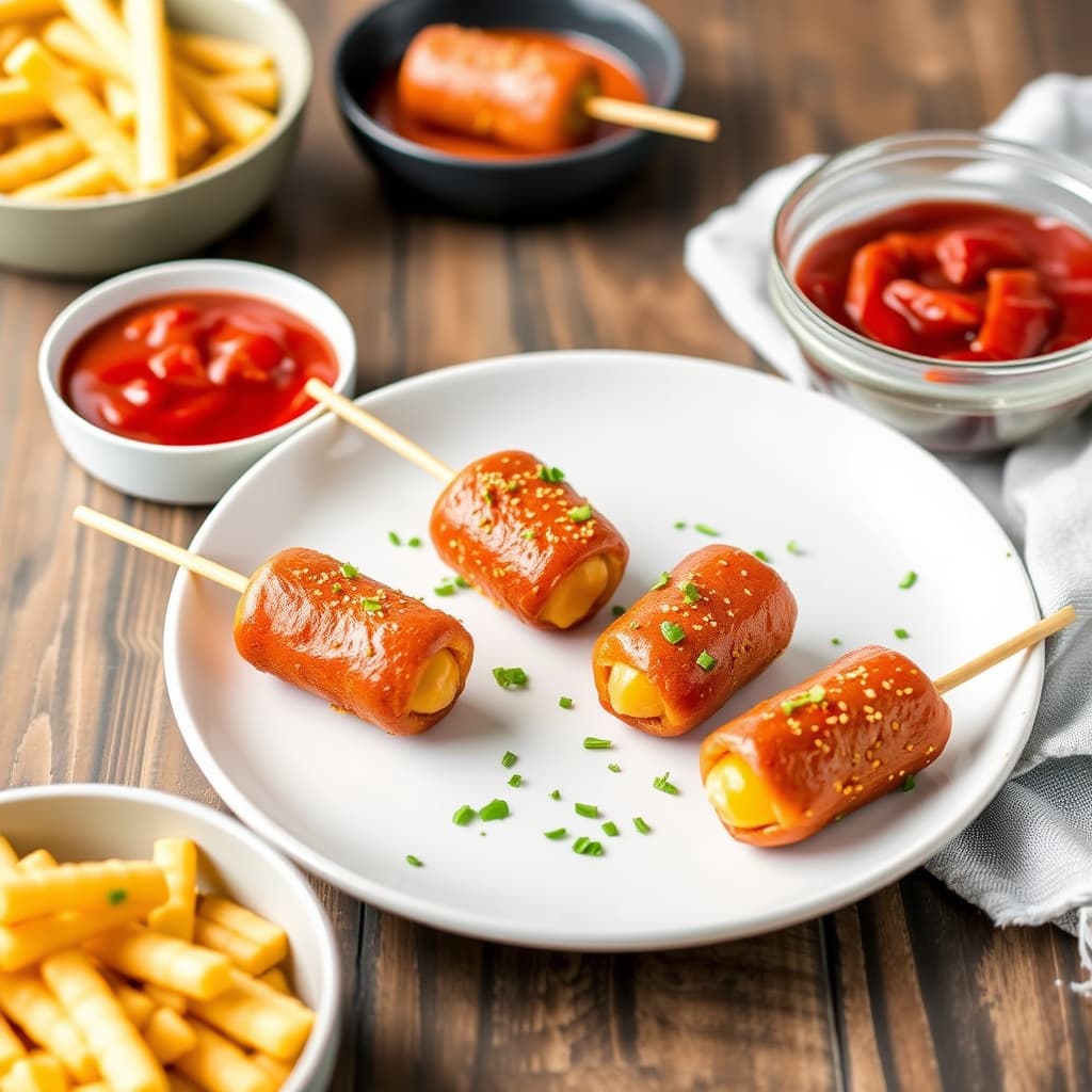 Bakte mini maispølser