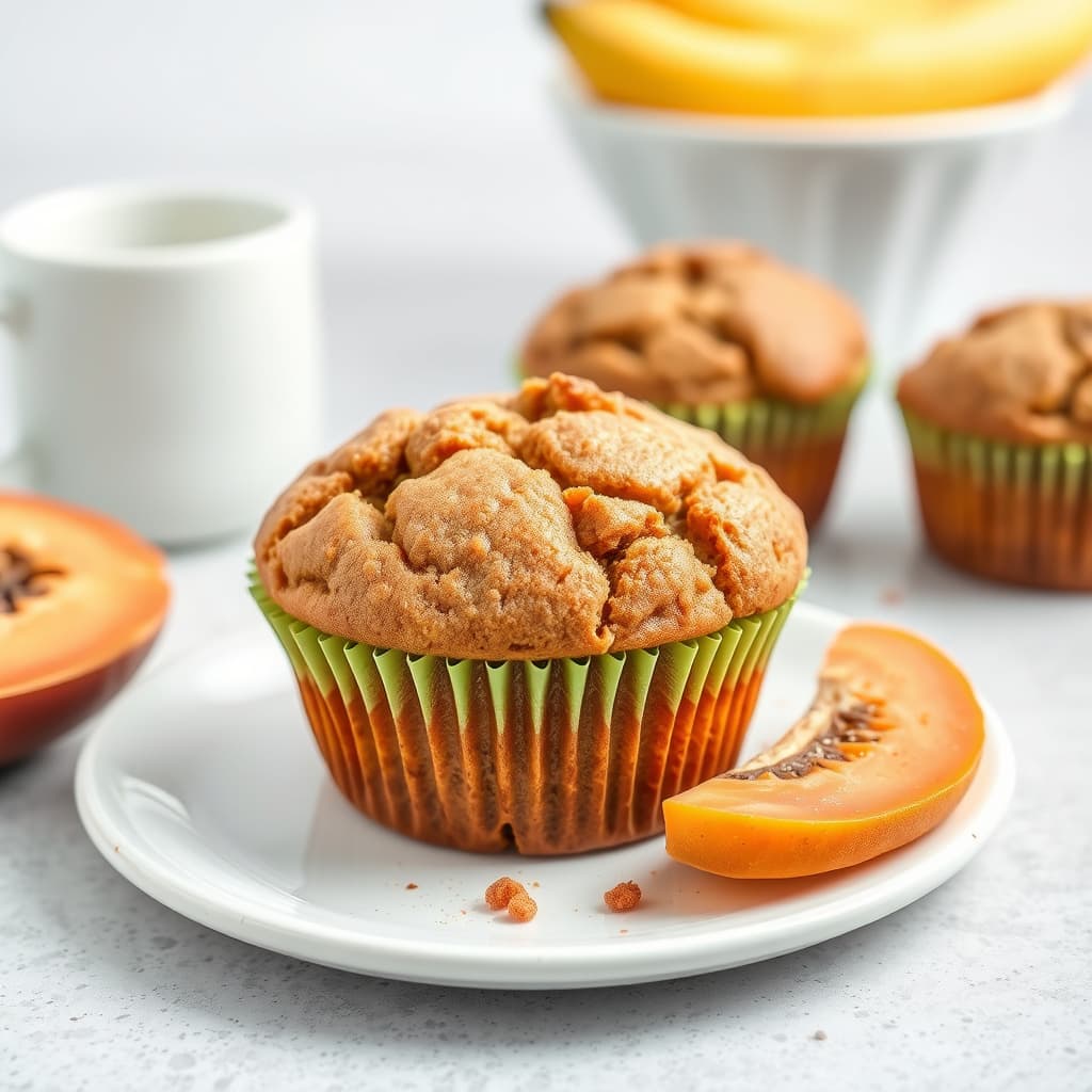 Banan- og papayamuffins