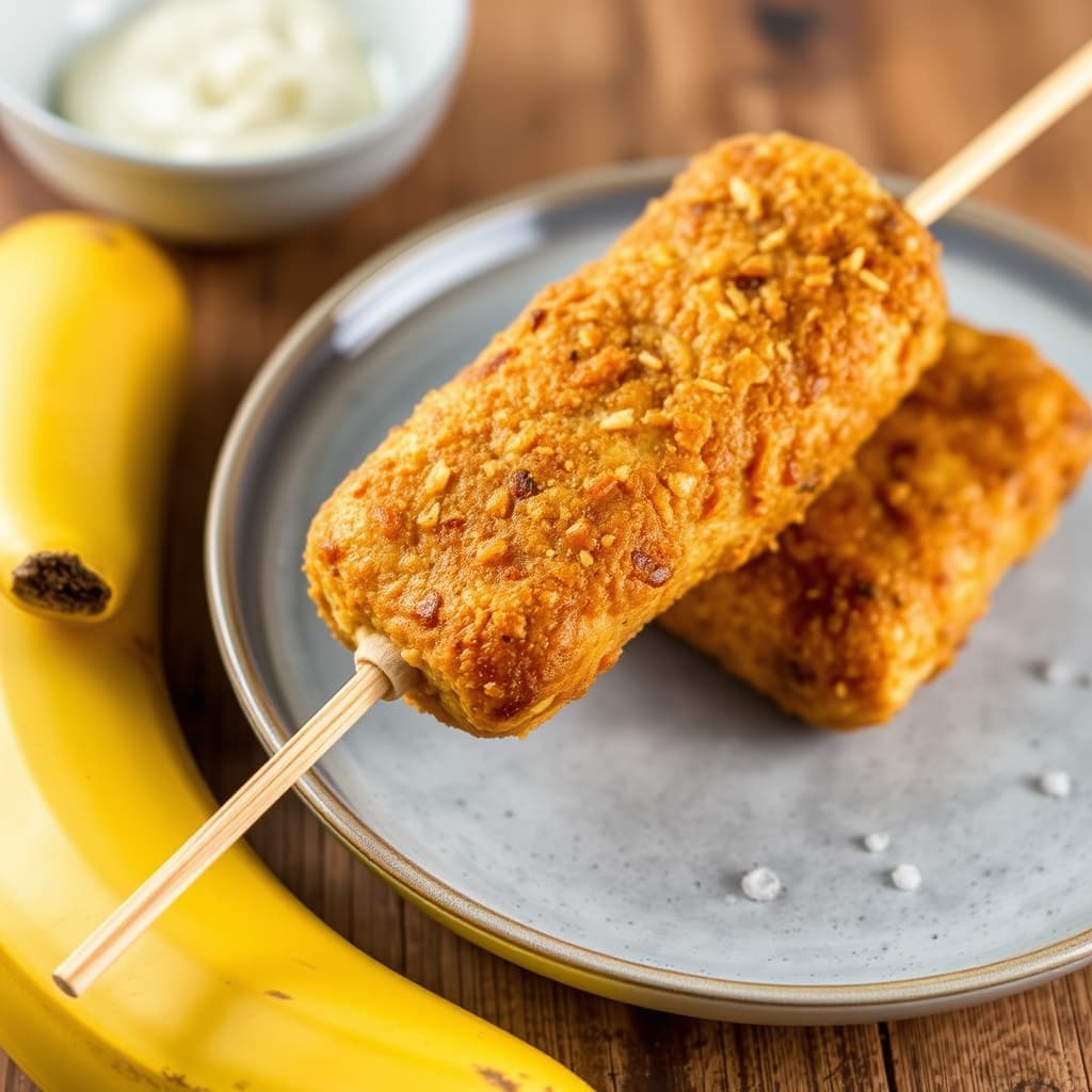 Bananfritters på pinne