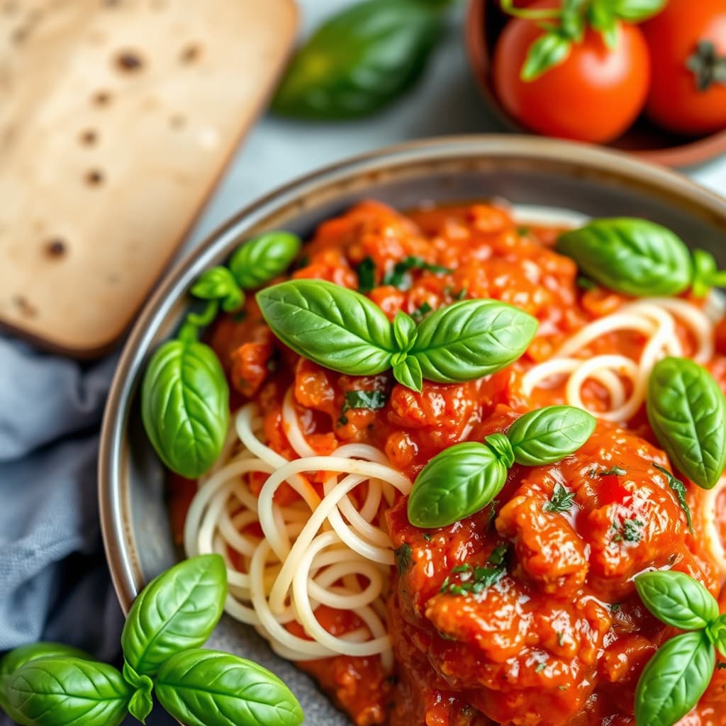 Basilikum og marinara