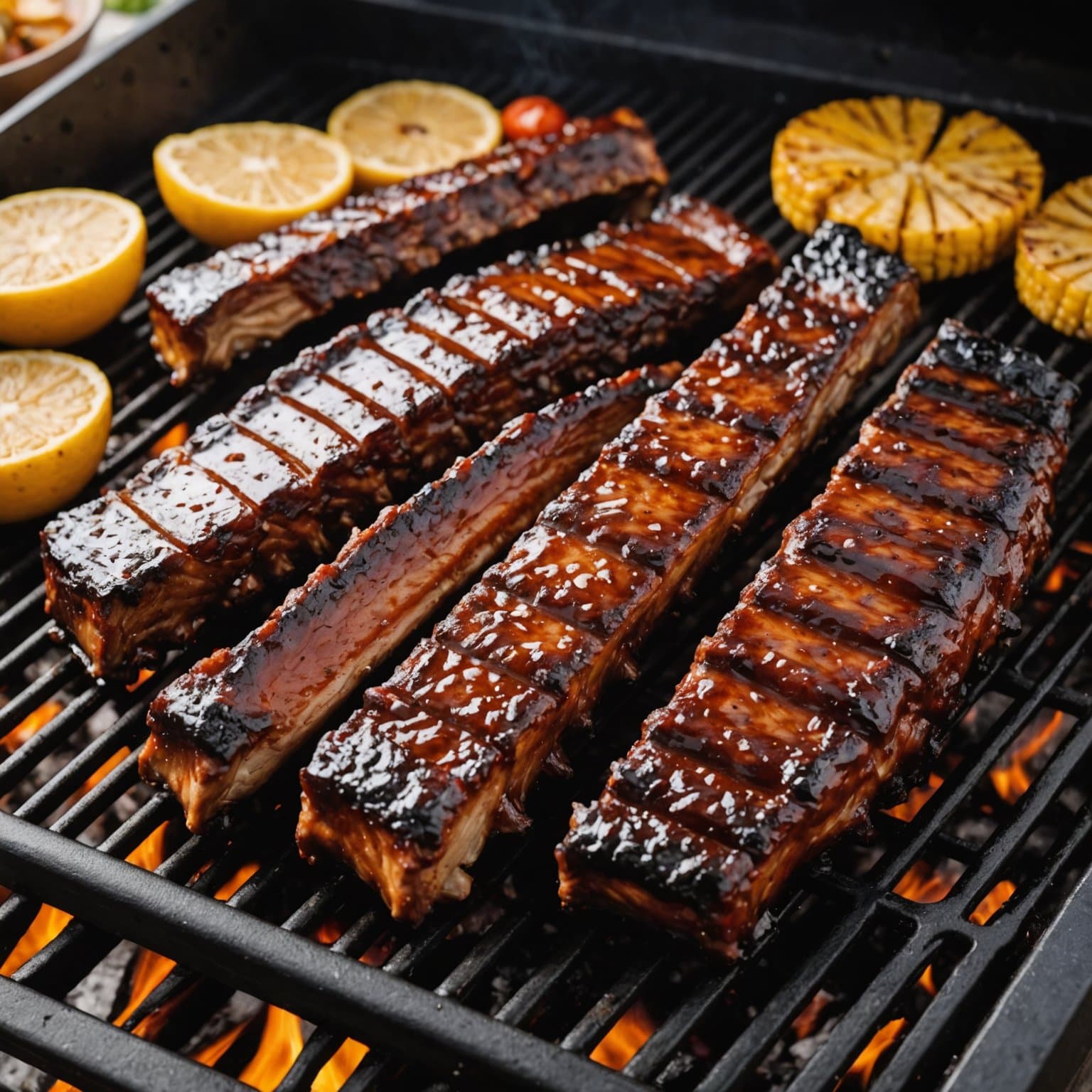 BBQ-ribbe på grillen