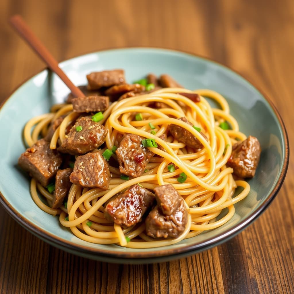 Biff- og soba-stir-fry