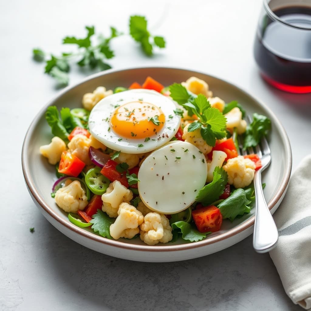 Blomkål og egg salat