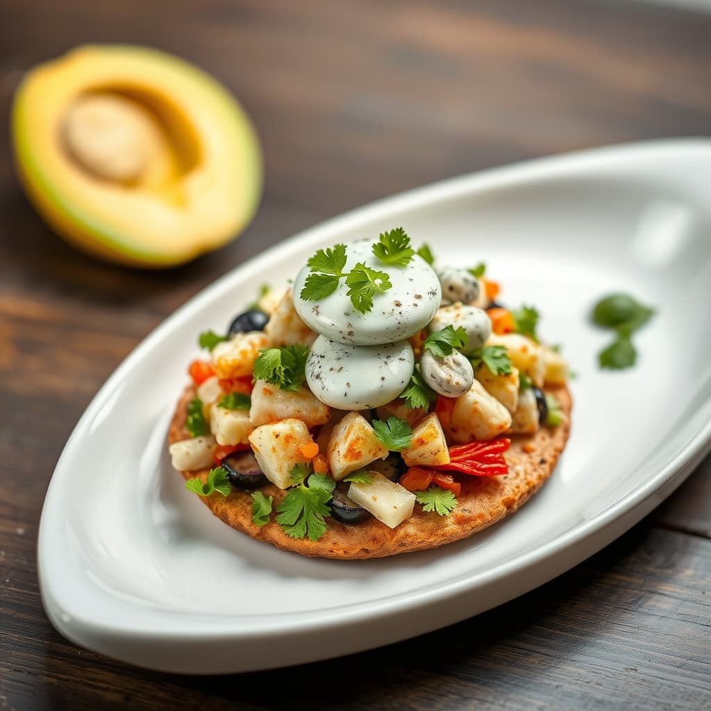 Blue Moon & Crab Tostada