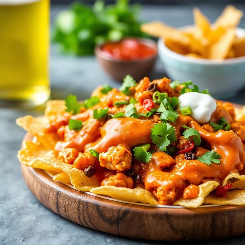 Buffalo kylling-nachos