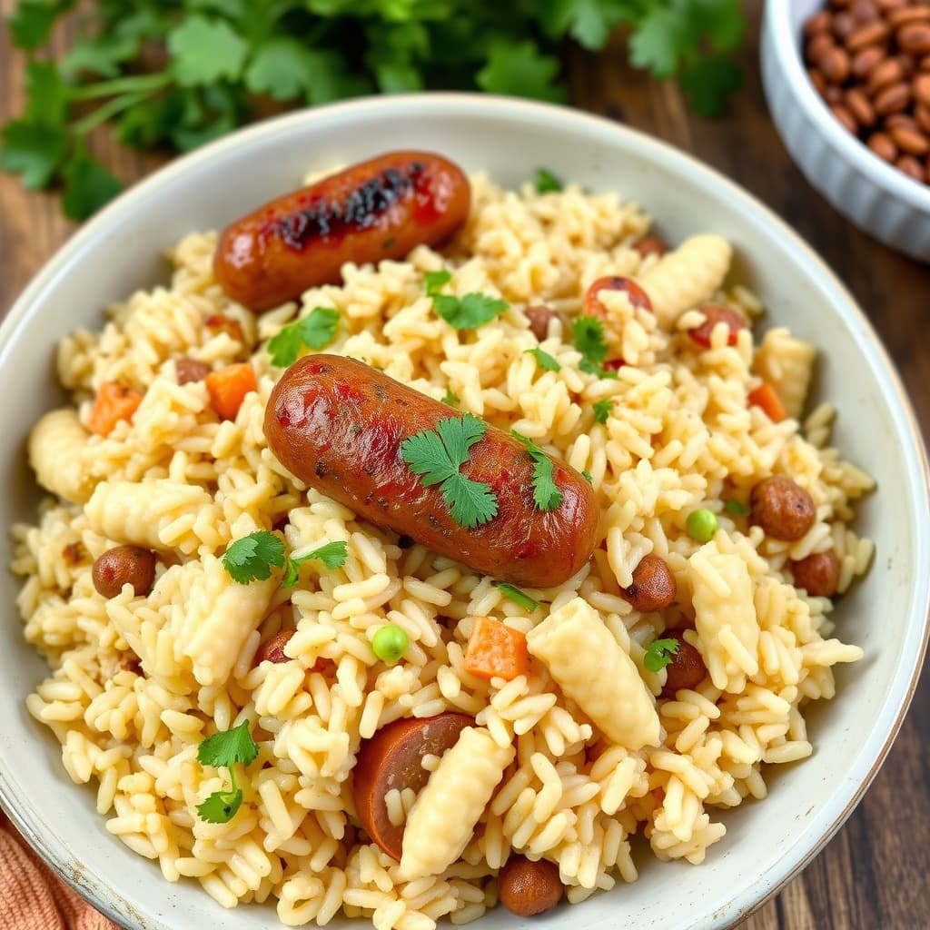 Cajun ris med pølse