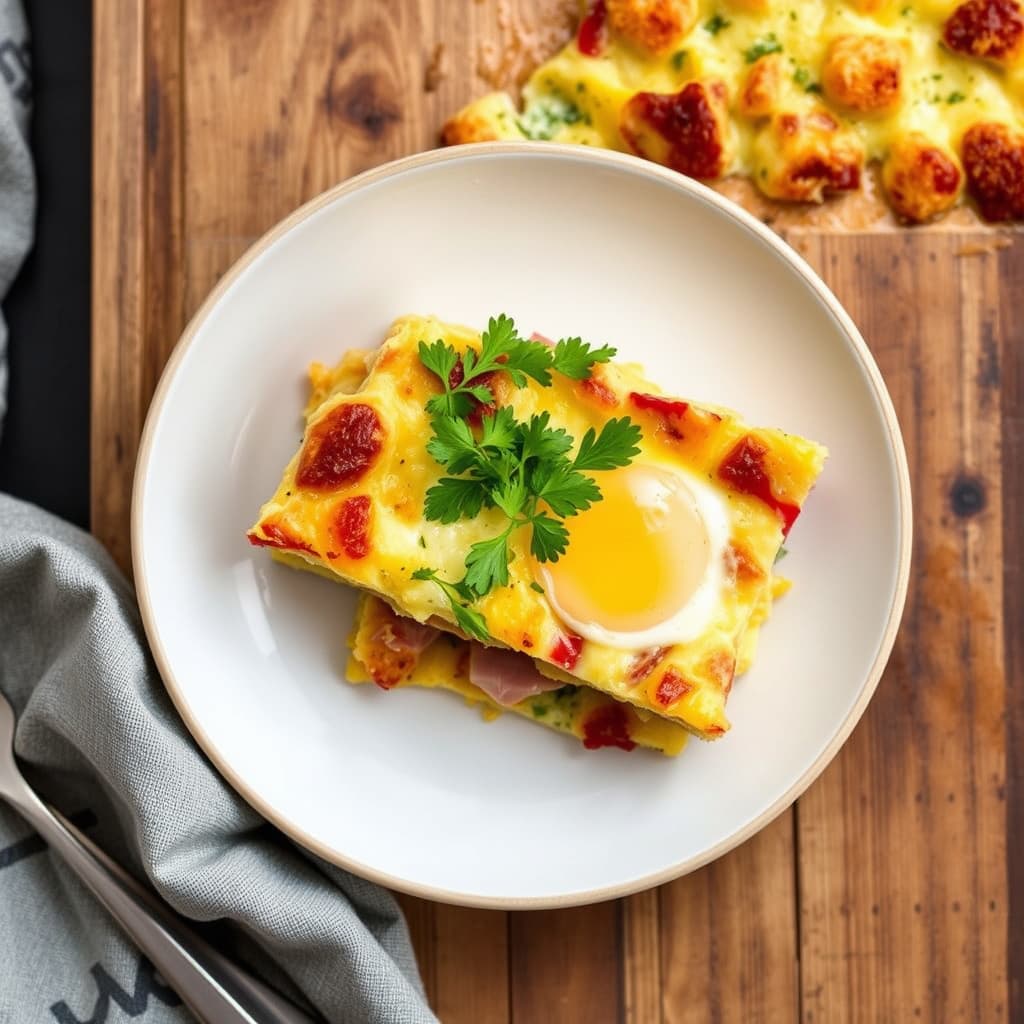 Egg- og skinkegrateng