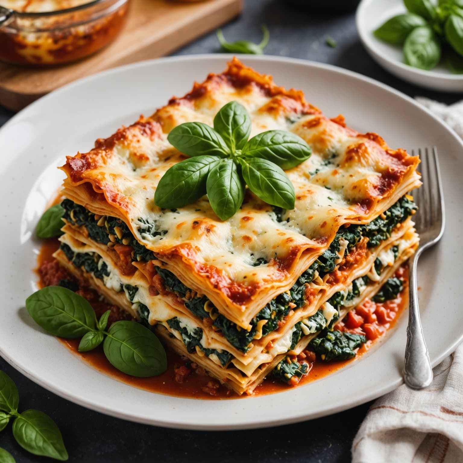 Enkel spinatlasagne