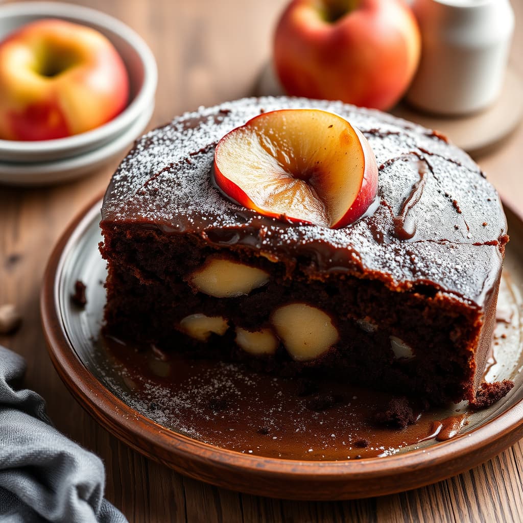 Eple- og sjokoladekake