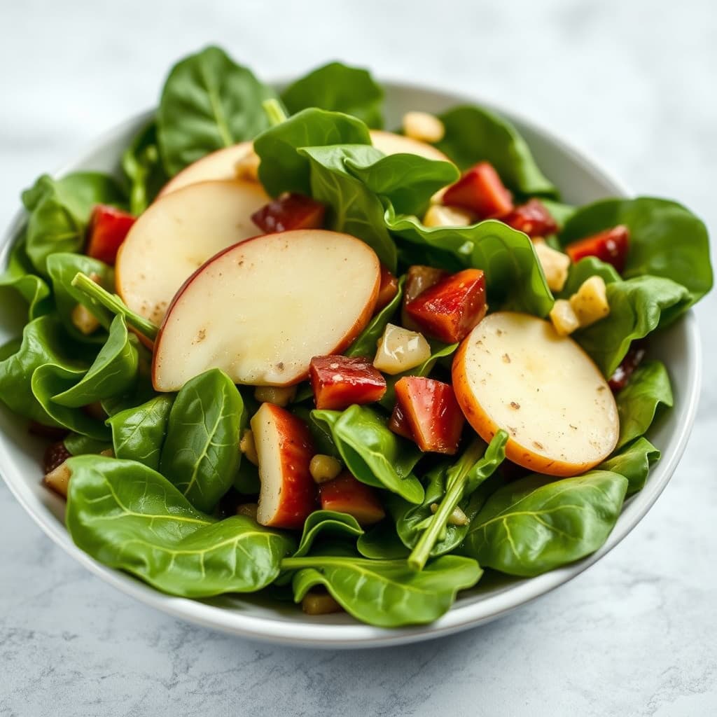 Eplespinatsalat