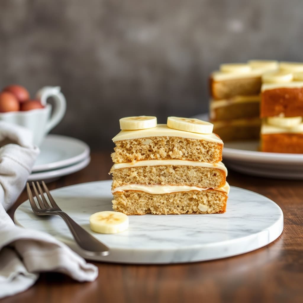 Fersk banankake i lag