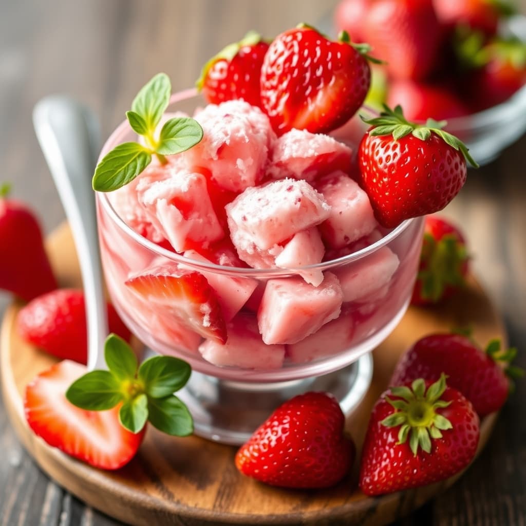 Fersk jordbærgranita