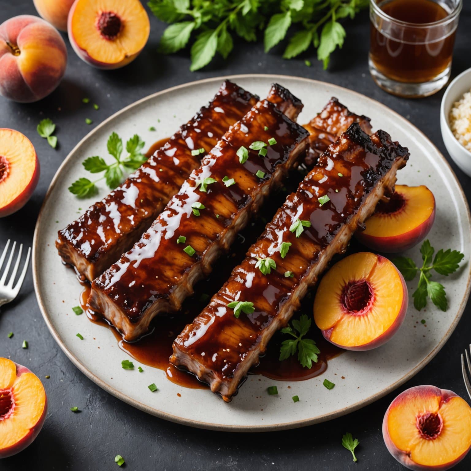 Ferskenglasert ribbe