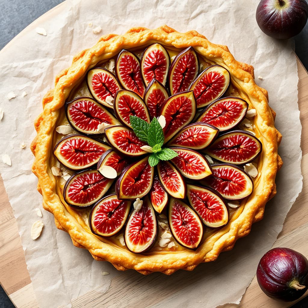 Fig- og mandeltærte