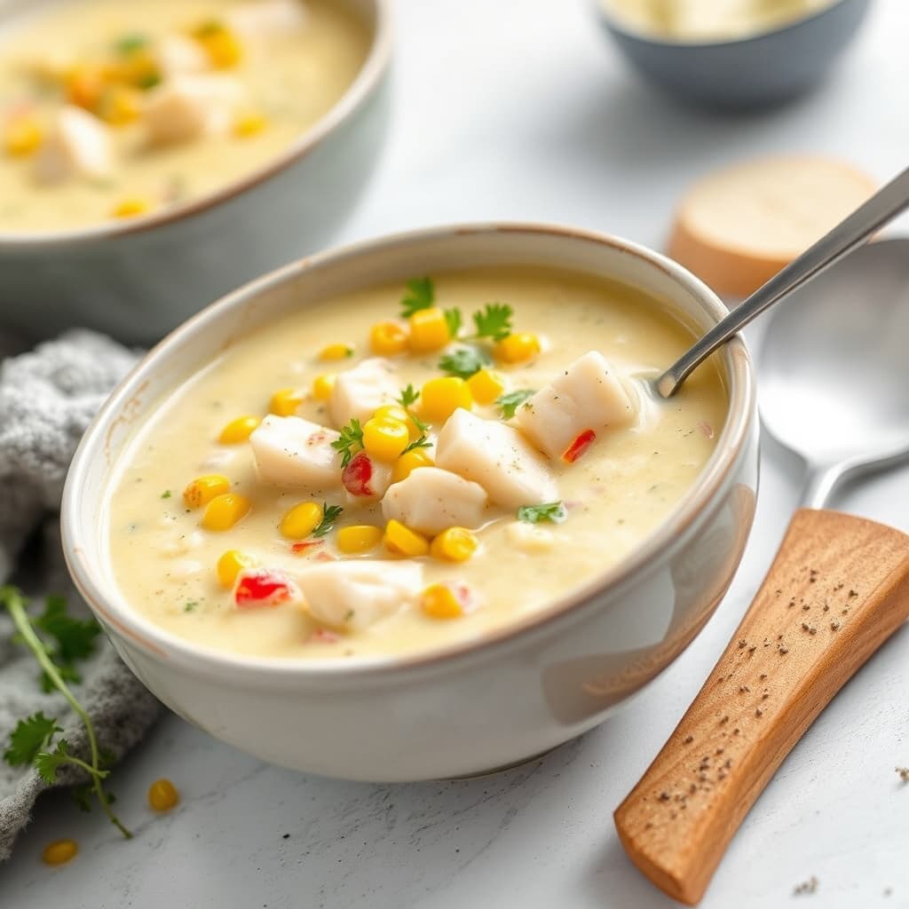 Fisk- og maiskrem.