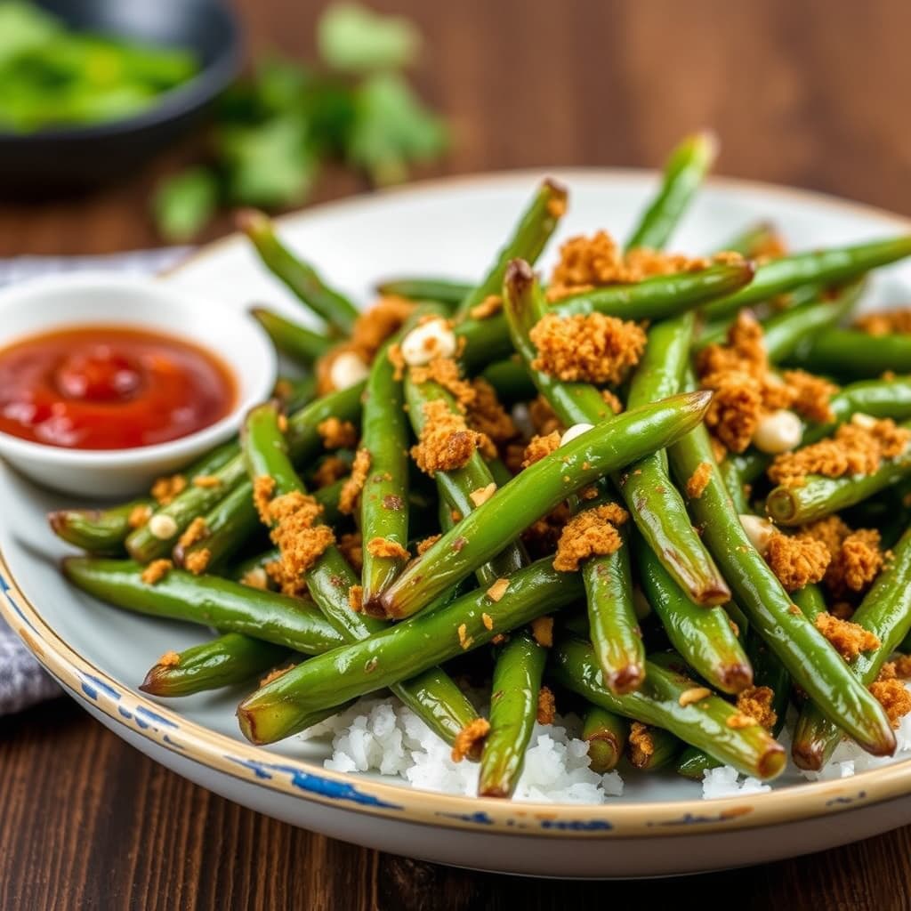 Friterte grønne bønner