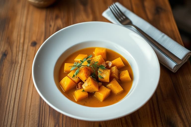 Butternut squash- og søtpotetpuré