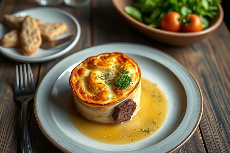 Beef en Croûte med koriander- og valnøttfyll