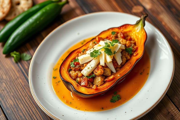 Squash med jalapeño og Monterey Jack