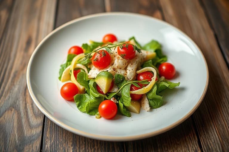Smørsalat med kylling og cherrytomater