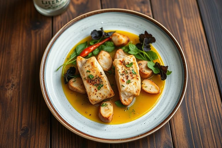 Grillet sitruskylling under en murstein