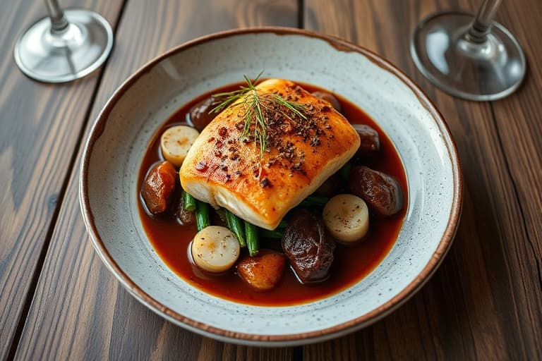 Iskrem med fiken pochert i portvin og stjerneanis