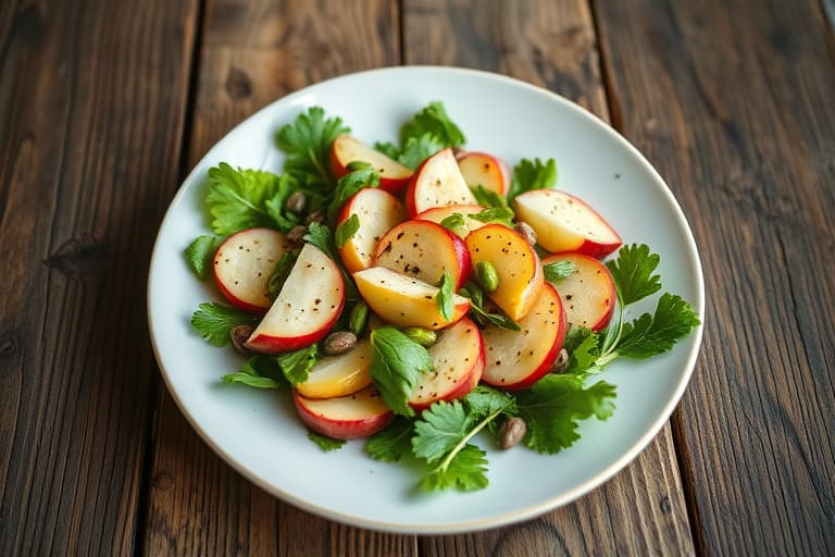 Grønn salat med appelsin, fennikel og asparges