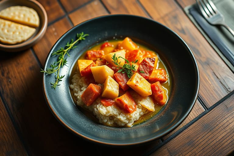 Kaninen étouffé med ovnsbakte ostegrits