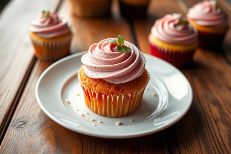 Røde fløyelscupcakes med kremet vaniljefrosting