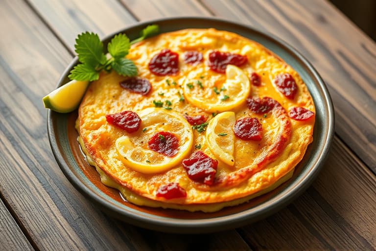 Spansk potetomelett (Tortilla de Papa Española) med romescosaus