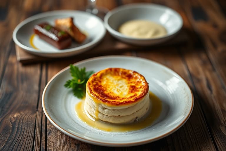 Geitost- og vårløkpan-soufflé