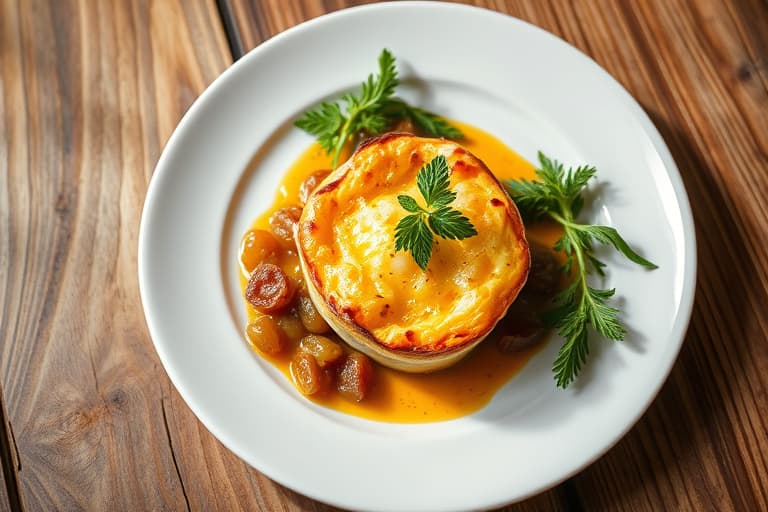 Dobbelbakte hvitløksouffléer