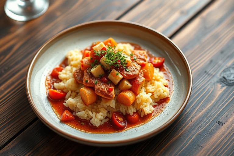 Brun ris og bønner med ingefær- og chili-salsa