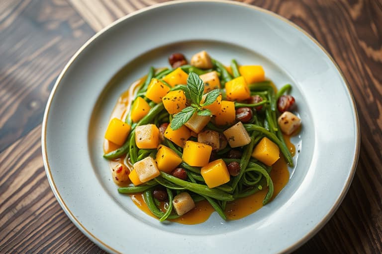 Spinat- og mangosalat med kandiserte pekannøtter