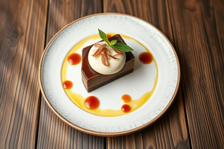 Sjokolademoskake med bringebær og iskrem