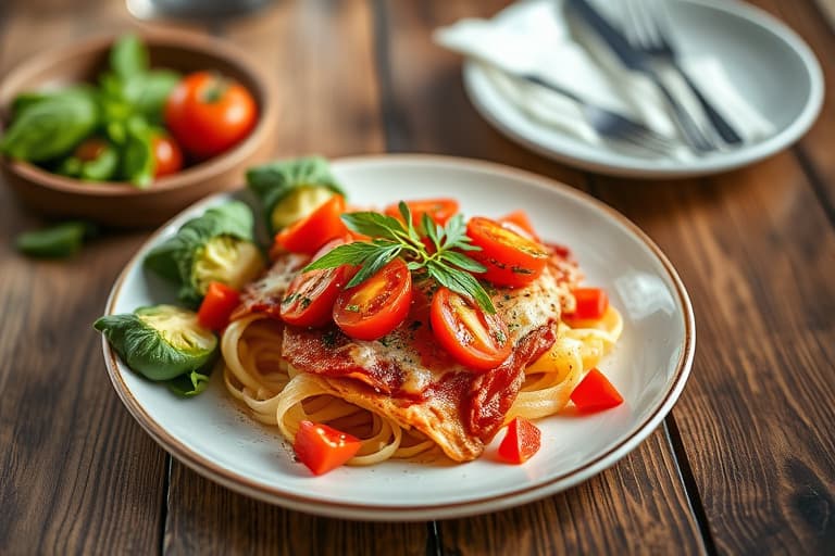 Portabellaporsjon og tørket tomatbruschetta