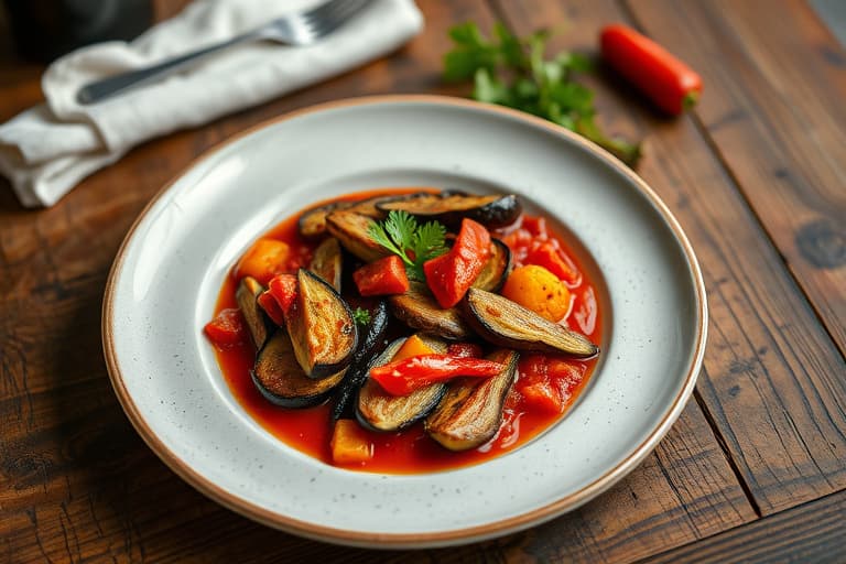 Krydret paprika og aubergine