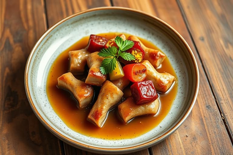 Ristede nektariner med karamellsaus og hasselnøttpraliné