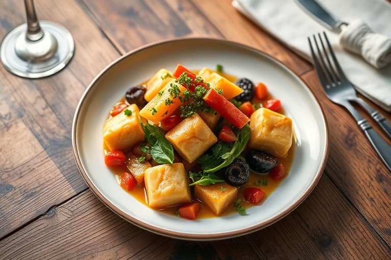 Sprø kylling og poteter med kål- og gulrotsalat