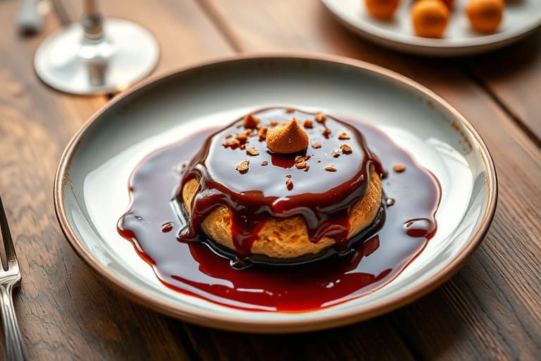 Peanøttsmøriskrempai med fudge-topping