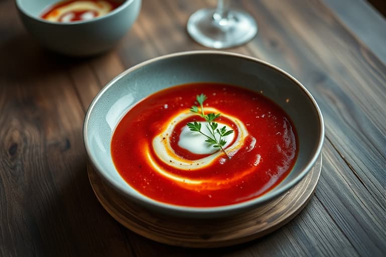 Rødbetsuppe med crème fraîche